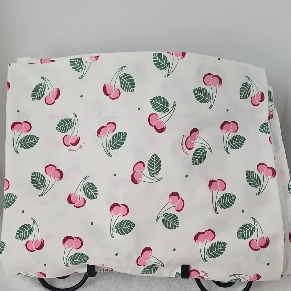 Tommy Hilfiger Pink Red Cherries Green Leaf Cotton Twin Flat Sheet